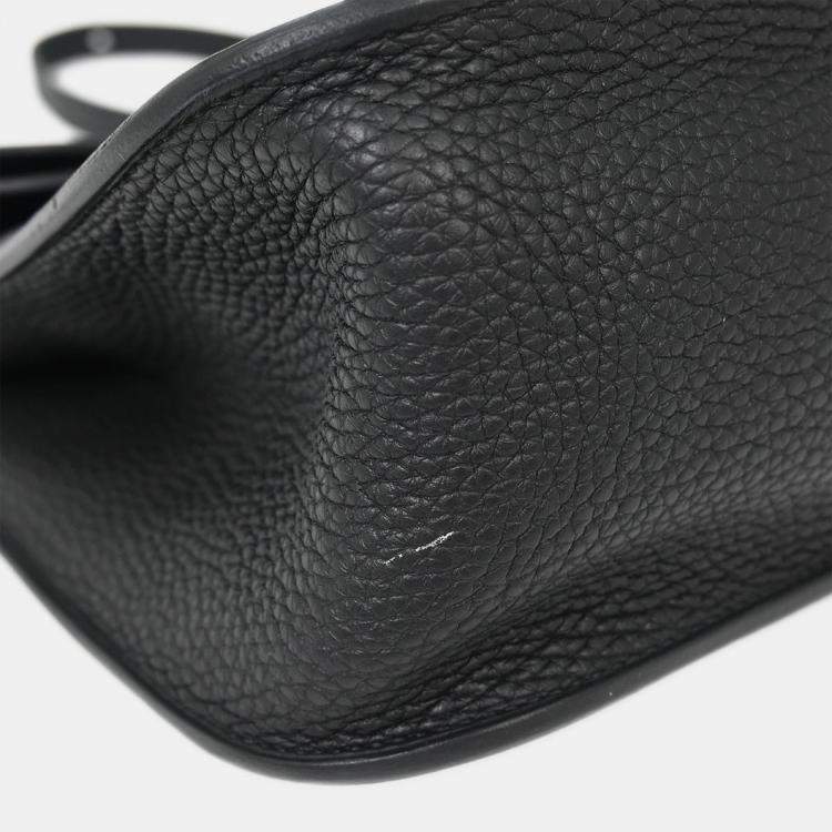 Pre Owned Hermes  Halzan 31 2way Black Taurillon Clemence Tote Bag