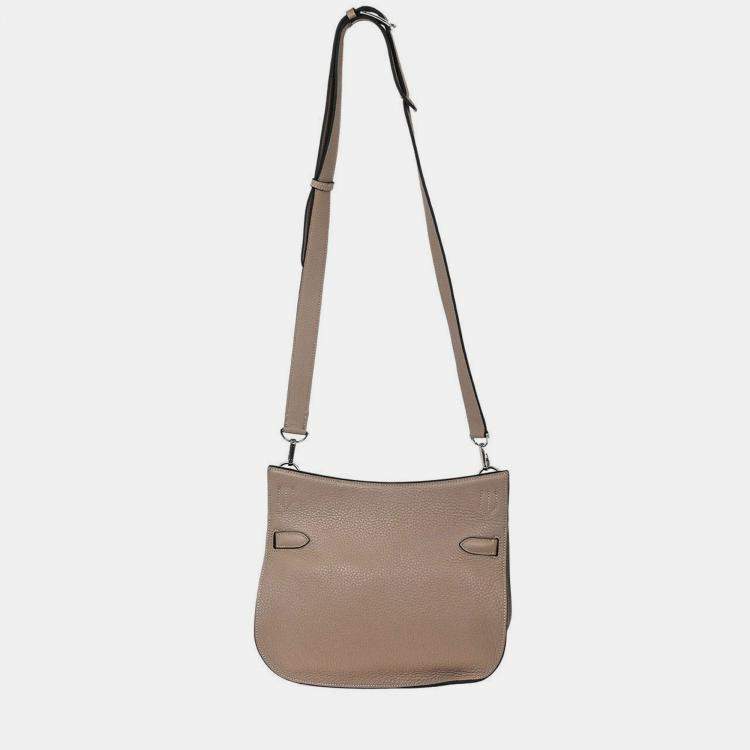 Pre Owned Hermes Jypsiere 28  Gris Tourterelle Taurillon Clemence Shoulder Bag 