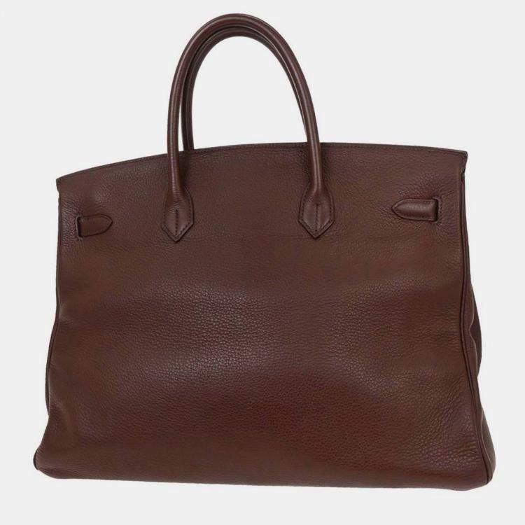 Pre Owned Hermes Birkin 40 Havane Taurillon Clemence  Handbag