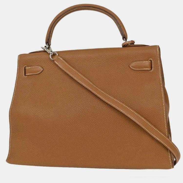Pre Owned Hermes Kelly 32 Sellier 2way Gold Togo  Handbag