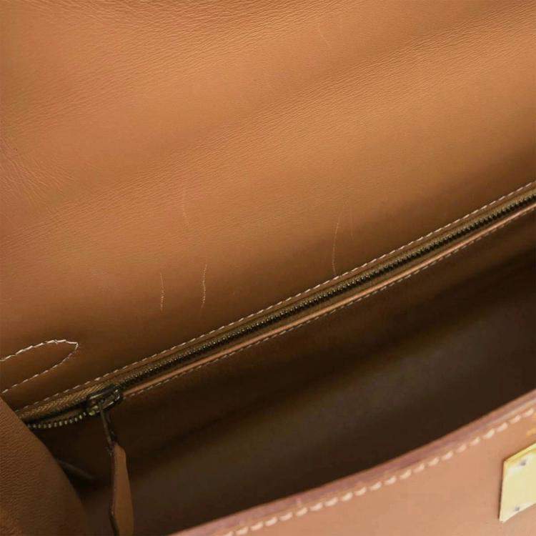 Pre Owned Hermes Kelly 32 Sellier  Natural Vache Handbag