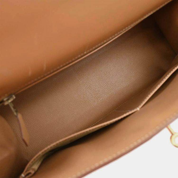 Pre Owned Hermes Kelly 32 Sellier  Natural Vache Handbag