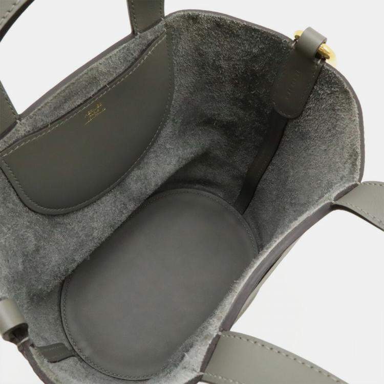 Pre Owned Hermes In The Loop 18 Grimayer Gray Taurillon Clemence Leather Handbag 