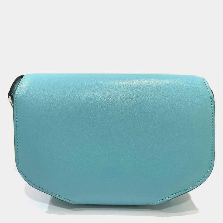 Pre Owned Hermes Mini Cherche Midi 2-Way  Blue Atoll  Tadelakt Handbag 