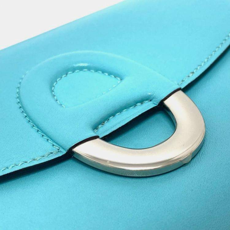 Pre Owned Hermes Mini Cherche Midi 2-Way  Blue Atoll  Tadelakt Handbag 