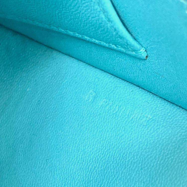 Pre Owned Hermes Mini Cherche Midi 2-Way  Blue Atoll  Tadelakt Handbag 