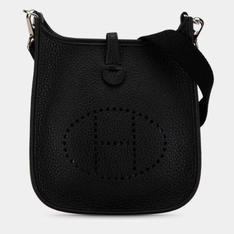 مملوكة مسبقًا Hermes Evelyn TPM Black Taurillon Clemence Shoulder Bag 