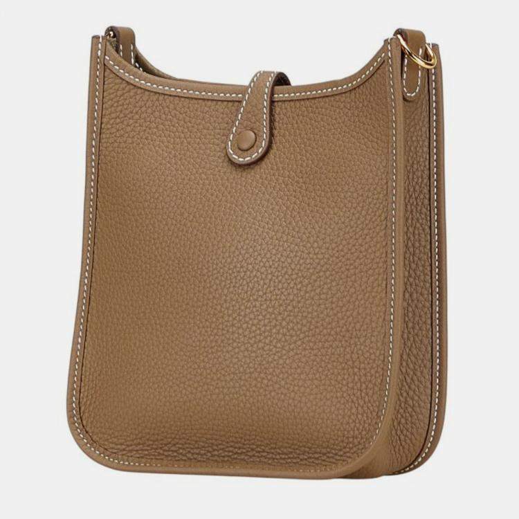 Pre Owned Hermes Evelyn TPM  Etoupe Brown Togo Shoulder Bag