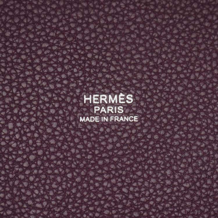 Pre Owned Hermes Picotin Lock 18 Handbag Leather Taurillon Maurice  Purple