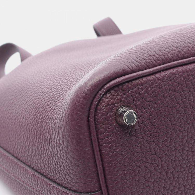 Pre Owned Hermes Picotin Lock 18 Handbag Leather Taurillon Maurice  Purple
