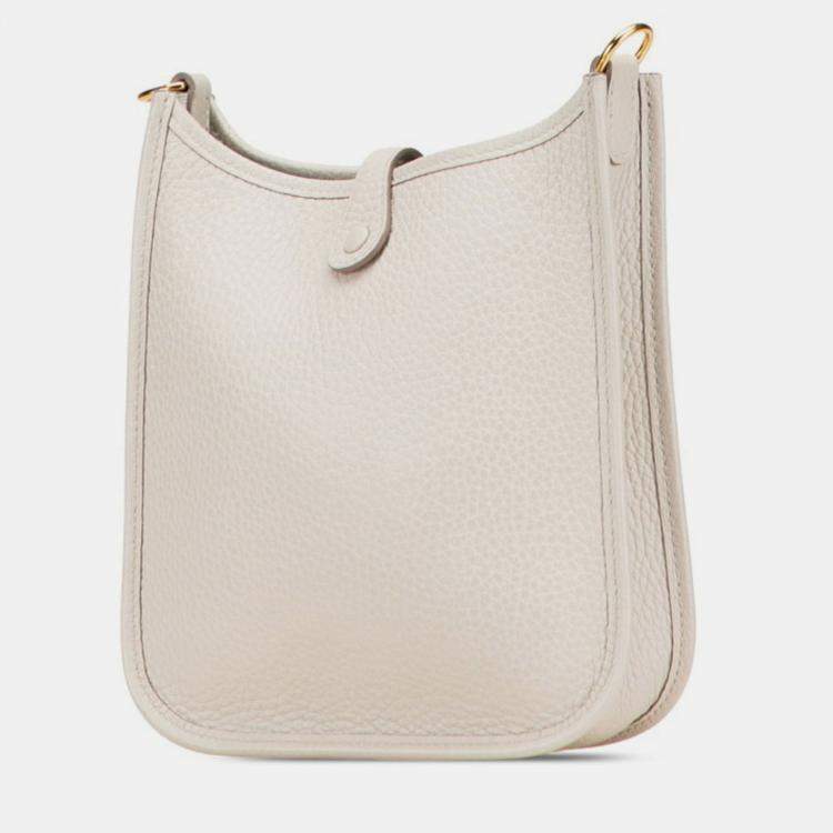 مملوكة مسبقًا Hermes Evelyn Tpm Shoulder Bag Beton Gold Hardware Taurillon Clemence Leather