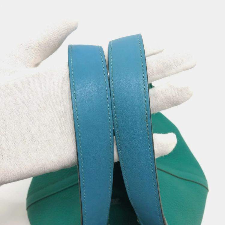 Pre Owned Hermes Picotin Lock Eclat Mm 22 Handbag In Taurillon Clemence Leather Vert Veron Green