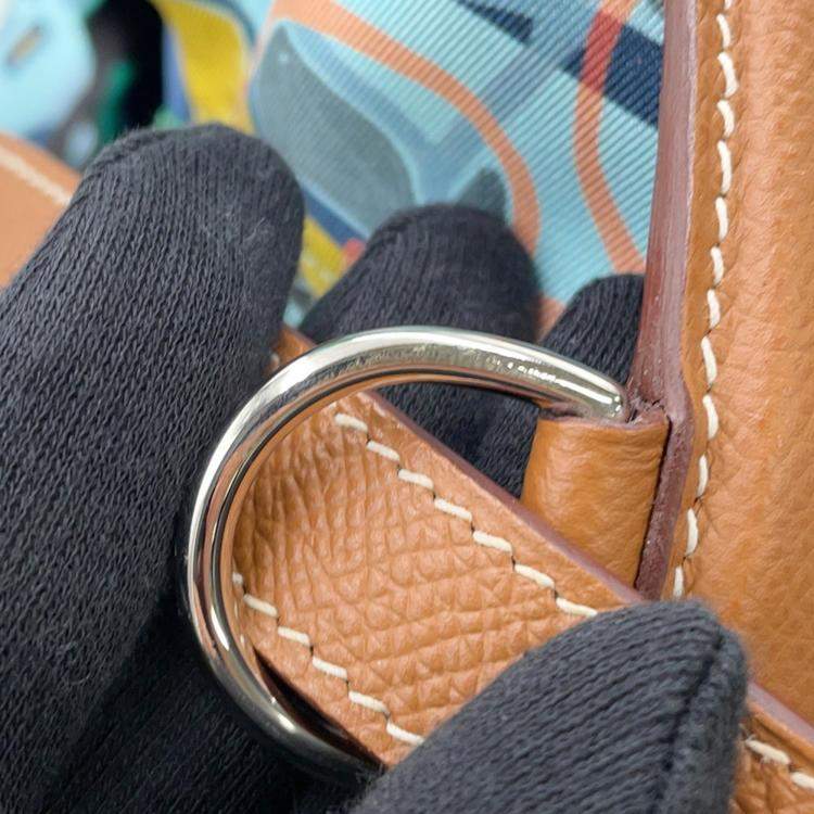 Pre Owned Hermes Musardine Shoulder Bag Gold Epson Bucket Bag