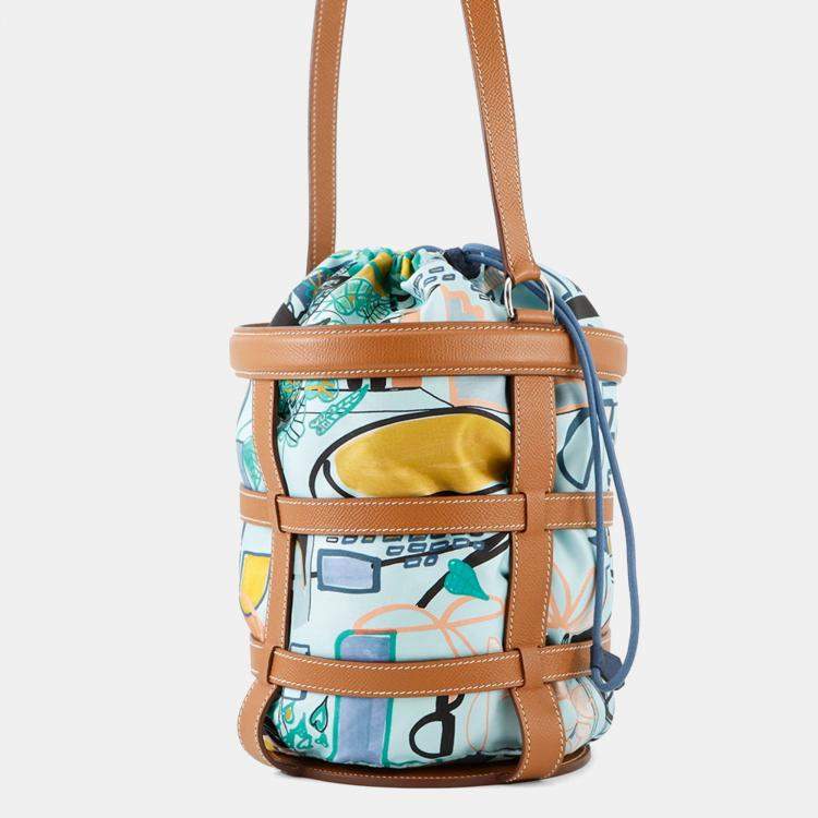 Pre Owned Hermes Musardine Shoulder Bag Gold Epson Bucket Bag