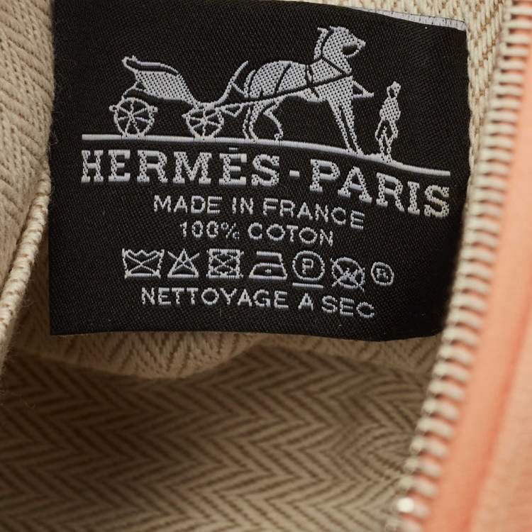 Pre Owned Hermes Bride-a-Brac Small Goyave Toile H Canvas Case