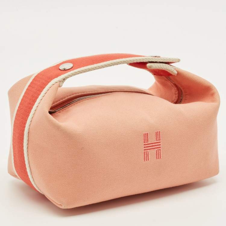 Pre Owned Hermes Bride-a-Brac Small Goyave Toile H Canvas Case