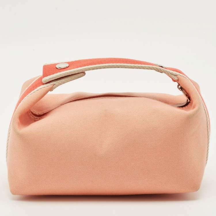 Pre Owned Hermes Bride-a-Brac Small Goyave Toile H Canvas Case