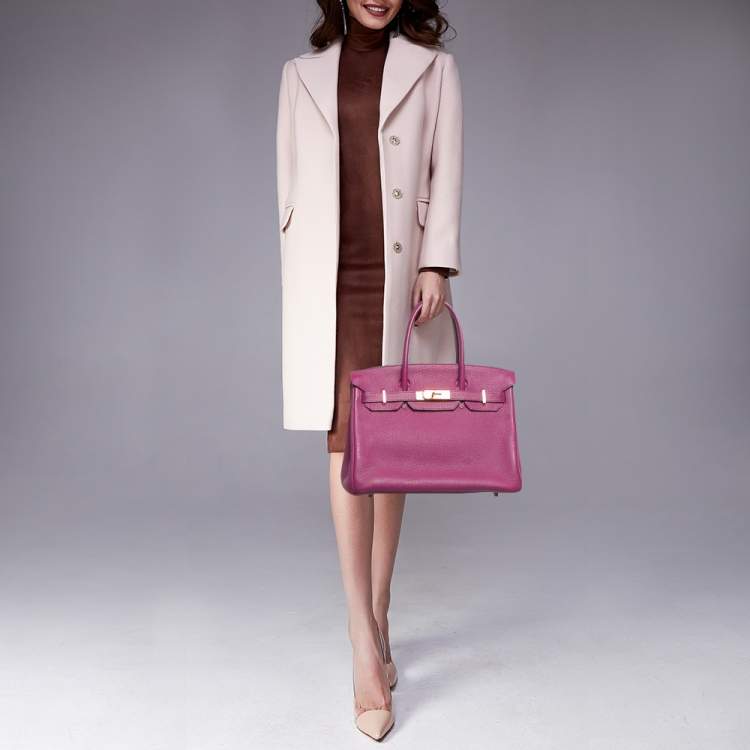 Pre Owned حقيبة هيرمس بيركين 30 جلد توغو انيمور إكسسوار مطلي ذهبي