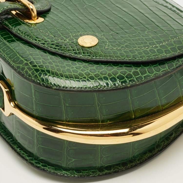 Pre Owned Hermes Passe Guide Cactus Crocodile Bag