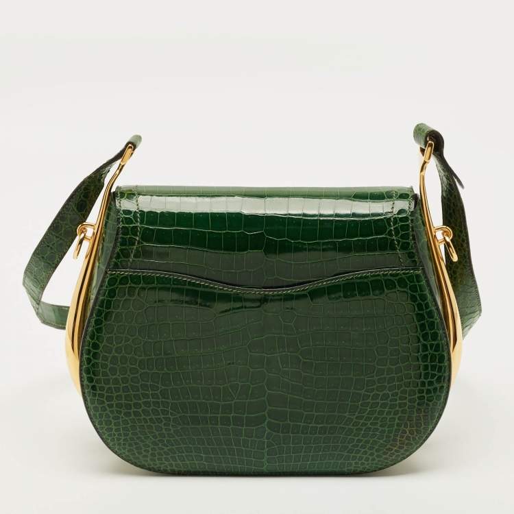 Pre Owned Hermes Passe Guide Cactus Crocodile Bag