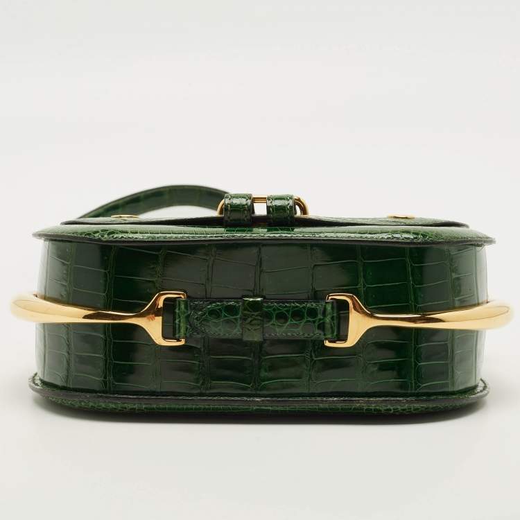 Pre Owned Hermes Passe Guide Cactus Crocodile Bag