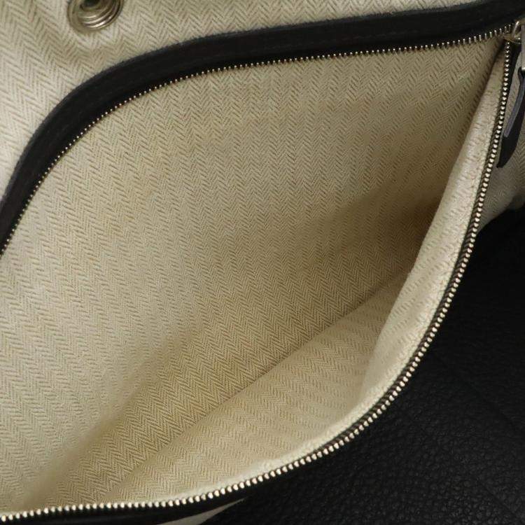 Pre Owned Hermes Garden PM Black Negonda Leather Bag  
