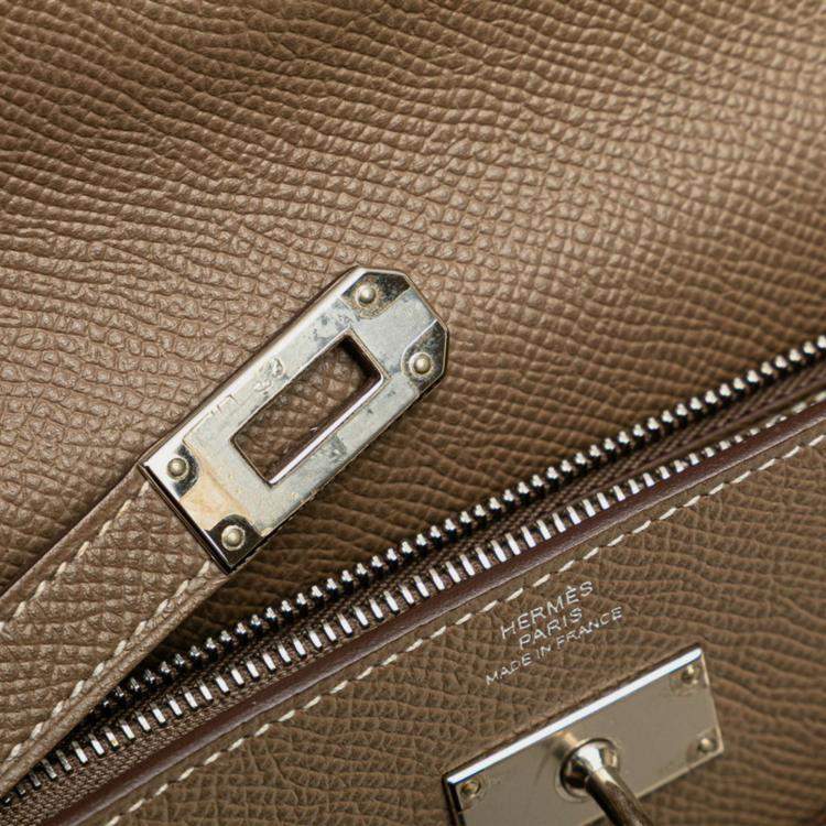 مملوكة مسبقًا Hermes Kelly Wallet Long Etoupe Greige Epsom Leather