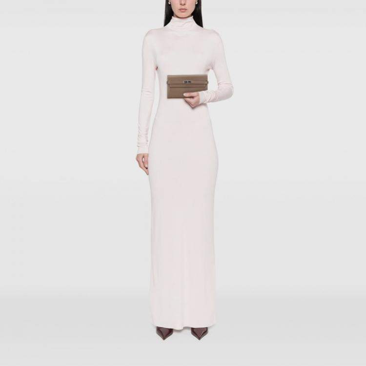 مملوكة مسبقًا Hermes Kelly Wallet Long Etoupe Greige Epsom Leather