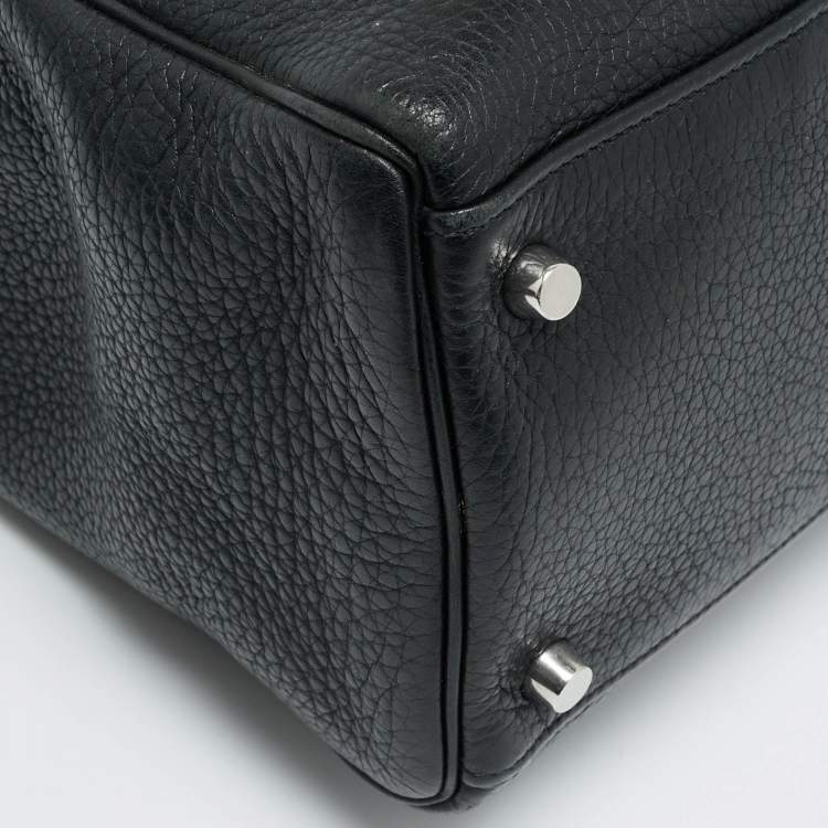 Pre Owned Hermes Palladium Finish Kelly Retourne 35 Black Togo Leather Bag