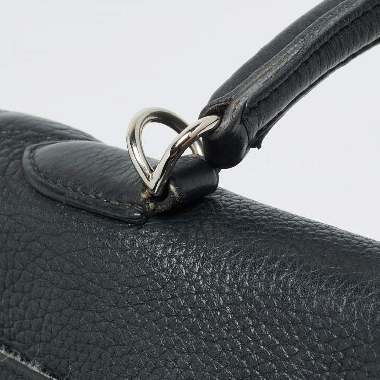 Pre Owned Hermes Palladium Finish Kelly Retourne 35 Black Togo Leather Bag