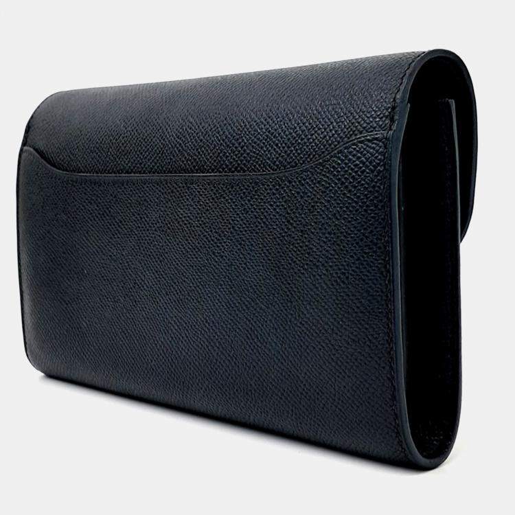 Pre Owned Hermes Black Leather Constance Long To Go