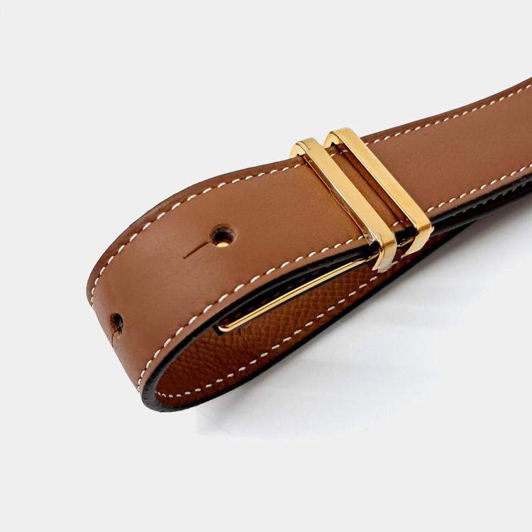 Pre Owned Hermes Brown Leather Elan Pocket 24 Belt Bag