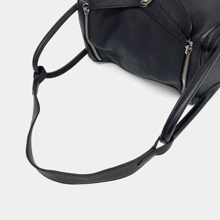 Pre Owned Hermes Black Leather Lindy 30