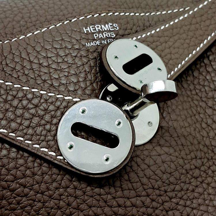 Pre Owned Hermes Brown Leather Lindy 30