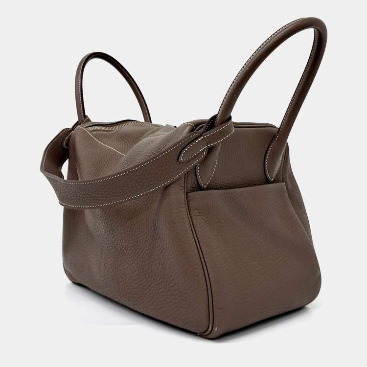 Pre Owned Hermes Brown Leather Lindy 30