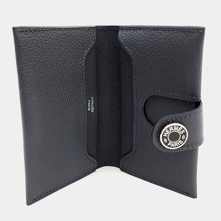 Pre Owned Hermes Black Leather R.M.S. Card Wallet