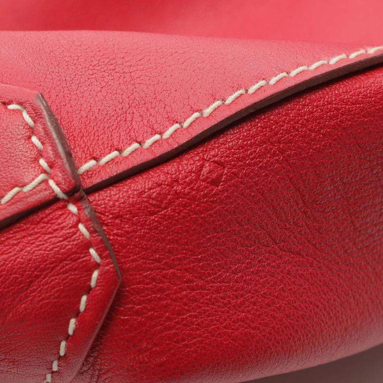 Pre Owned Hermes Double Sense 28 Bordeaux Sikkim Leather Tote Bag