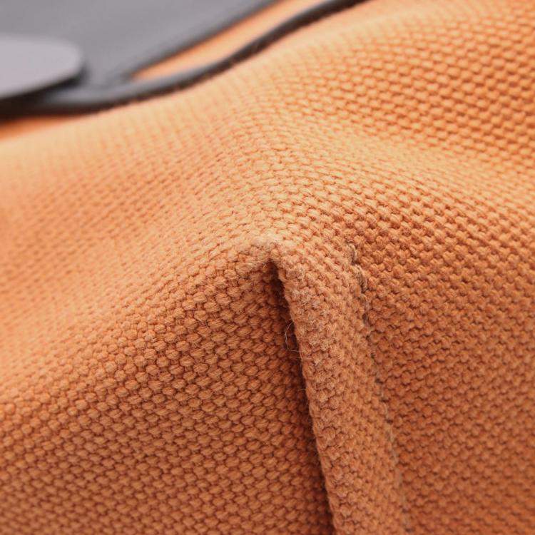 Pre Owned Hermes Etriviere Pocket 27 Toile Canvas and Leather Tote Bag