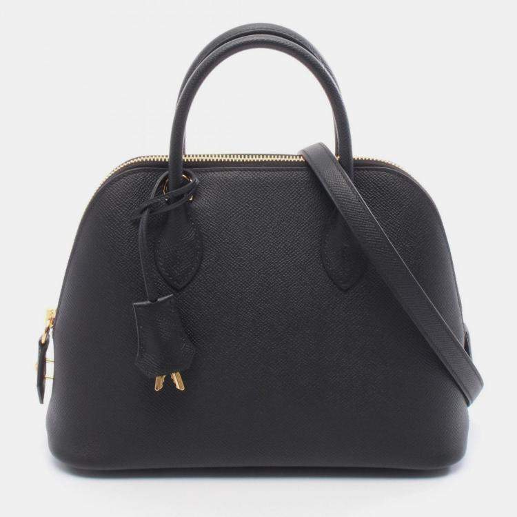 Pre Owned Hermes Bolide 1923 25 Noir Black Epsom Leather Shoulder Bag