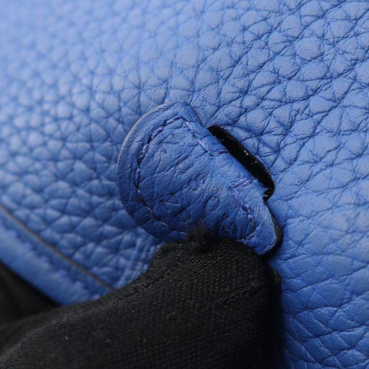 Pre Owned Hermes Evelyne 16 Blue Taurillon Clemence Leather Shoulder Bag
