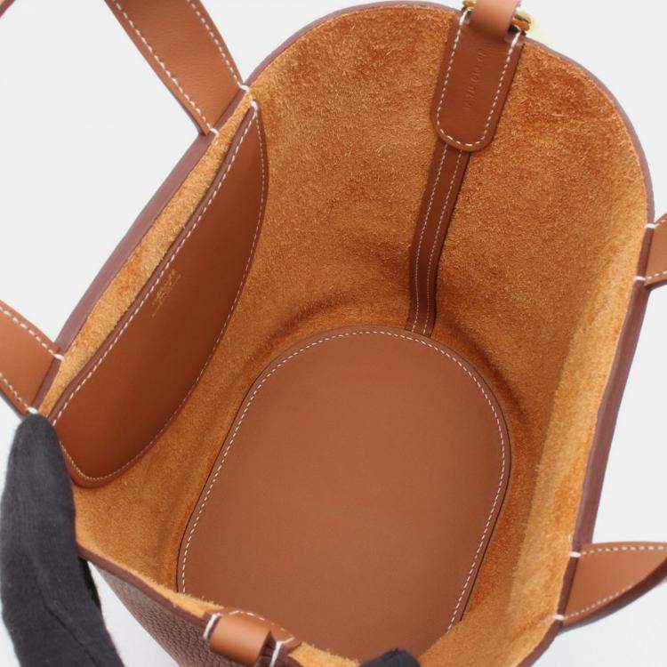 Pre Owned Hermes In The Loop 18 Gold Taurillon Clemence Leather Handbag
