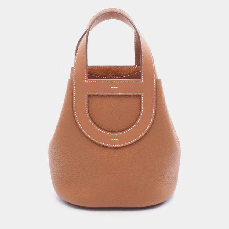 Pre Owned Hermes In The Loop 18 Gold Taurillon Clemence Leather Handbag