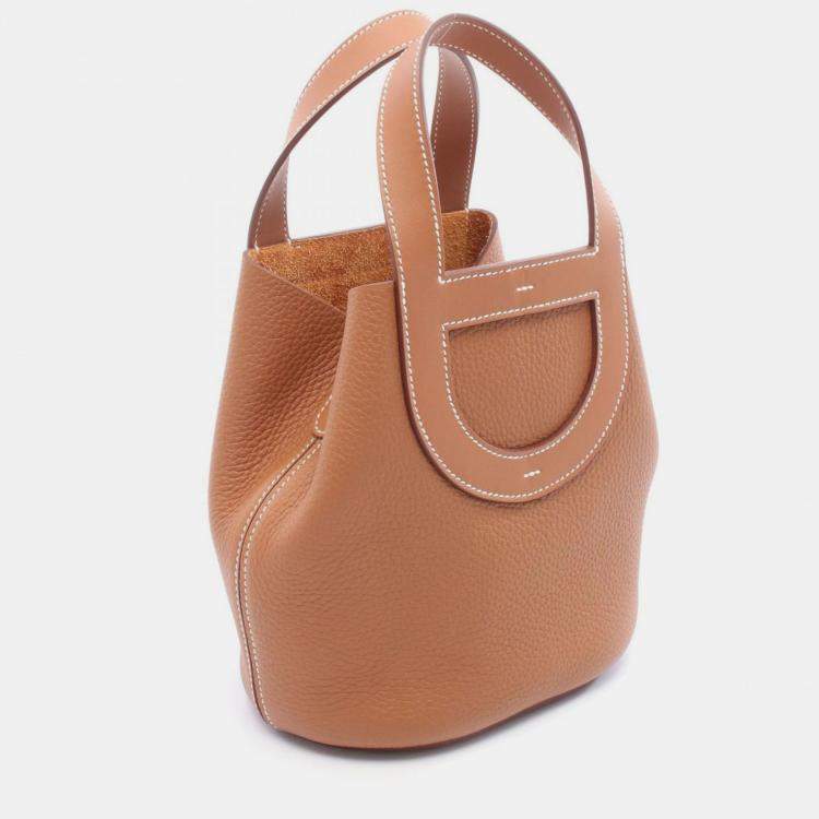 Pre Owned Hermes In The Loop 18 Gold Taurillon Clemence Leather Handbag