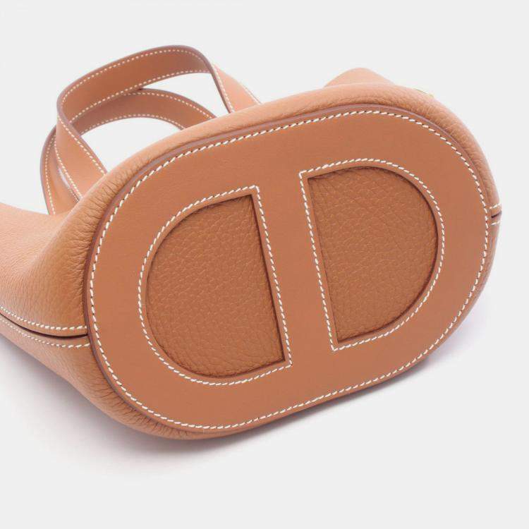 Pre Owned Hermes In The Loop 18 Gold Taurillon Clemence Leather Handbag