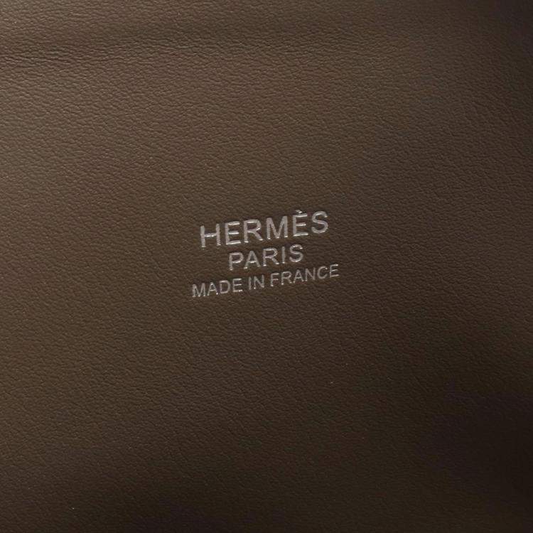 Pre Owned Hermes Bolide Etain Taurillon Clemence Leather Shoulder Bag