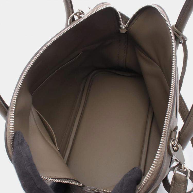 Pre Owned Hermes Bolide Etain Taurillon Clemence Leather Shoulder Bag