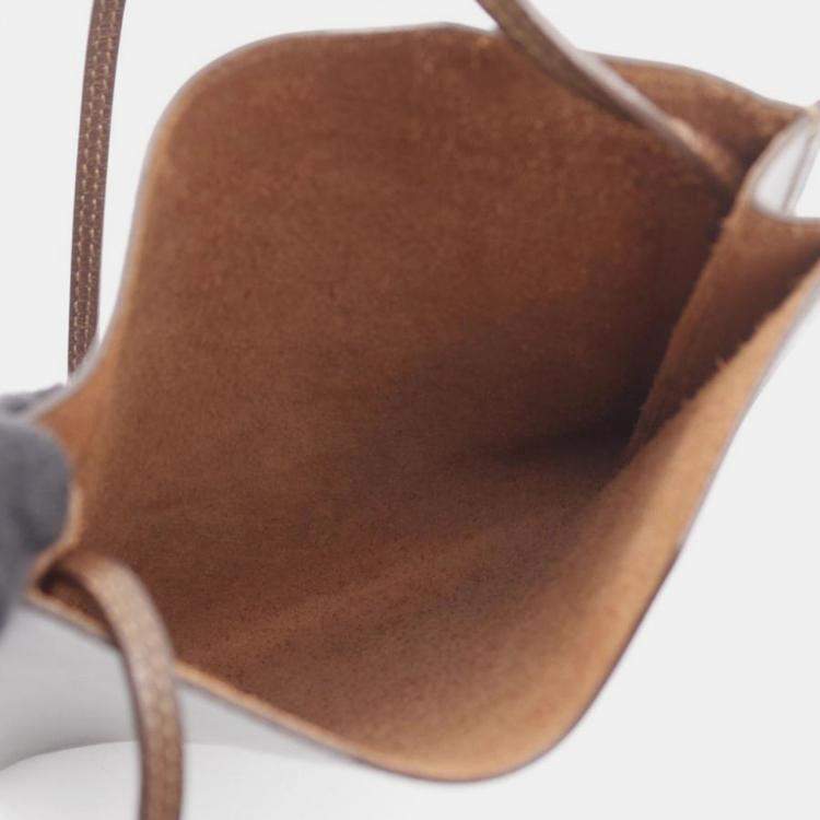 Pre Owned Hermes Onimetou Brown Box Calf Leather Shoulder Bag