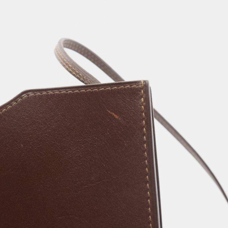 Pre Owned Hermes Onimetou Brown Box Calf Leather Shoulder Bag