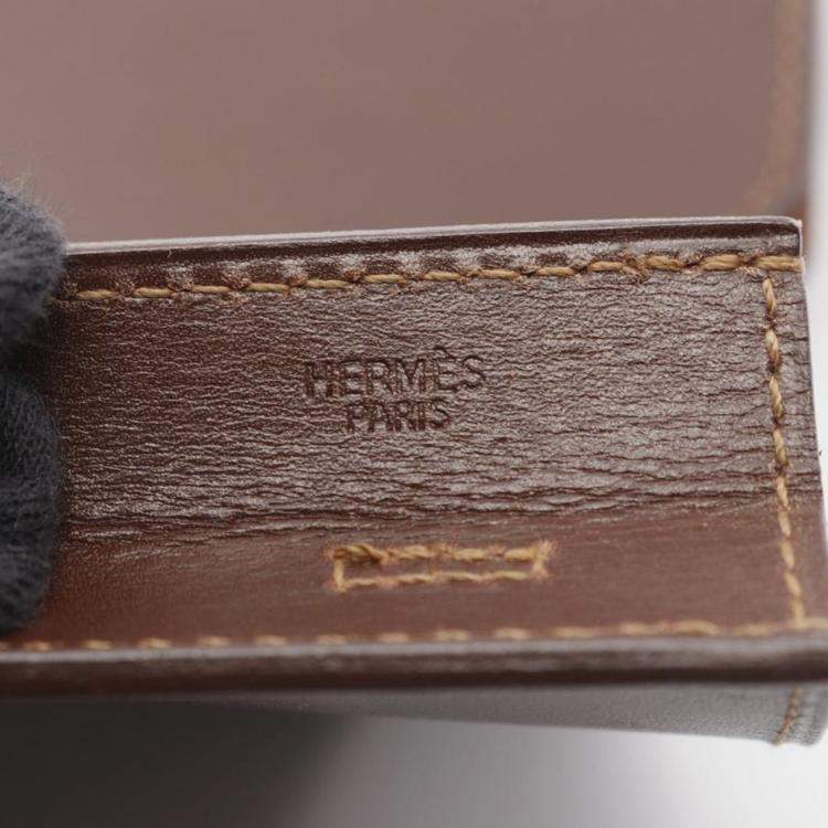 Pre Owned Hermes Onimetou Brown Box Calf Leather Shoulder Bag