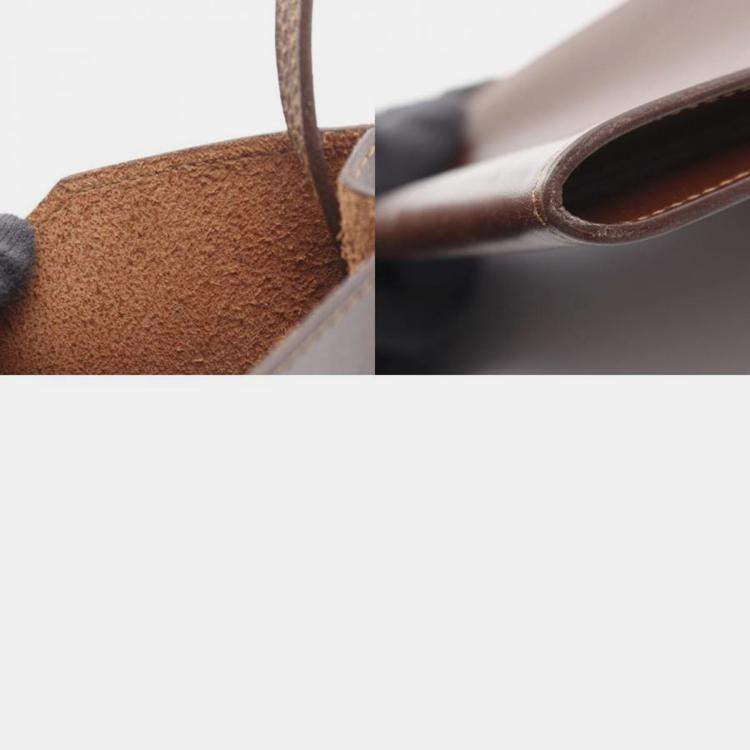 Pre Owned Hermes Onimetou Brown Box Calf Leather Shoulder Bag